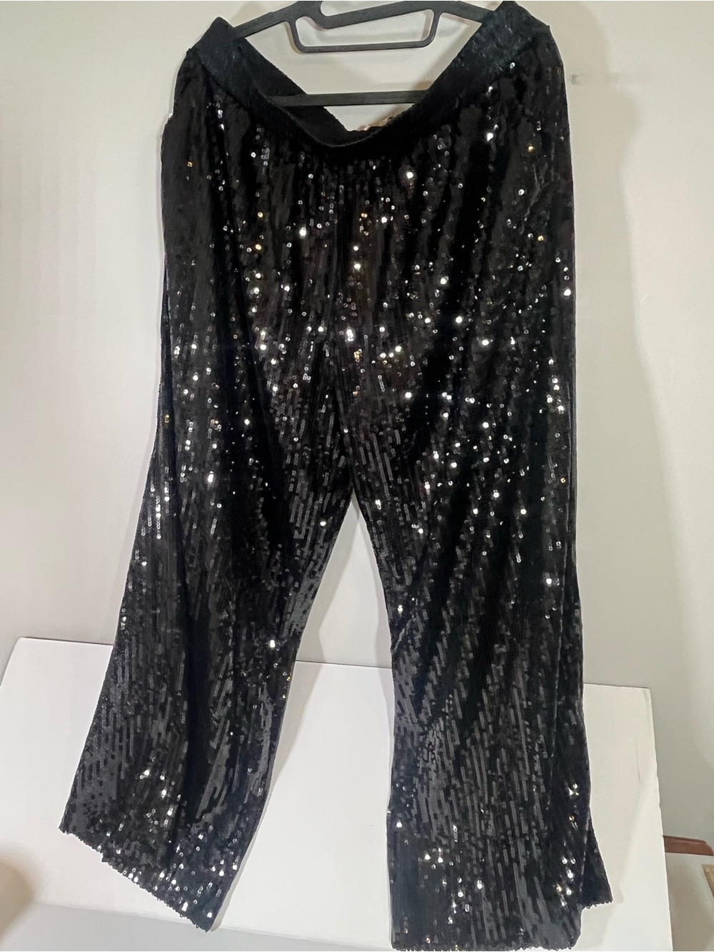 Simply Southern Black Sequin Wide-Leg Pants